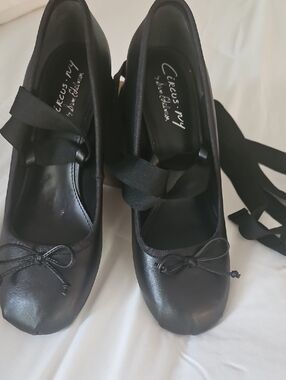 Circus New York Sam Edelman Black Ballet Tie Ribbon Flats